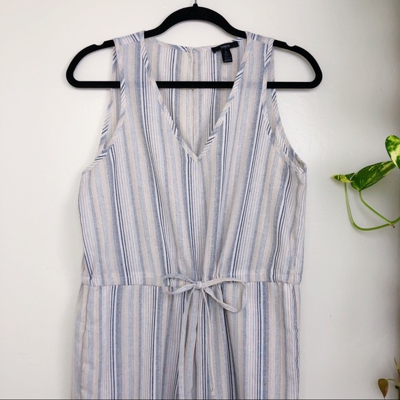 Anthropologie DREW Stripe Jumpsuit Tan Blue XS NWT - Picture 10 of 11